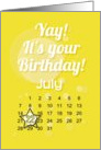 July 22nd Yay It’s Your Birthday date specific card