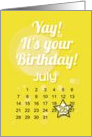 July 26th Yay It’s Your Birthday date specific card
