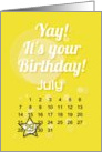 July 29th Yay It’s Your Birthday date specific card