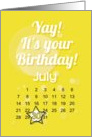 July 30th Yay It’s Your Birthday date specific card