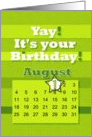 August 1st Yay It’s Your Birthday date specific card