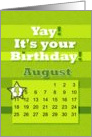 August 4th Yay It’s Your Birthday date specific card