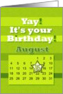August 15th Yay It’s Your Birthday date specific card