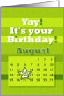 August 20th Yay It’s Your Birthday date specific card