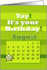 August 25th Yay It’s Your Birthday date specific card