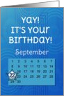 September 22nd Yay It’s Your Birthday date specific card