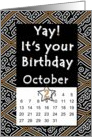 October 2nd Yay It’s Your Birthday date specific card