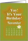 November 1st Yay It’s Your Birthday date specific card
