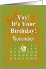 November 6th Yay It’s Your Birthday date specific card