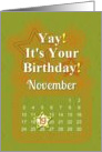 November 19th Yay It’s Your Birthday date specific card