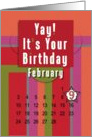 February 9th Yay It’s Your Birthday date specific card