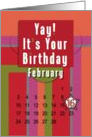 February 16th Yay It’s Your Birthday date specific card