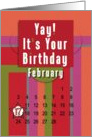 February 17th Yay It’s Your Birthday date specific card