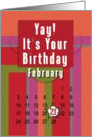 February 21st Yay It’s Your Birthday date specific card