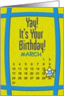 March 23rd Yay It’s Your Birthday date specific card