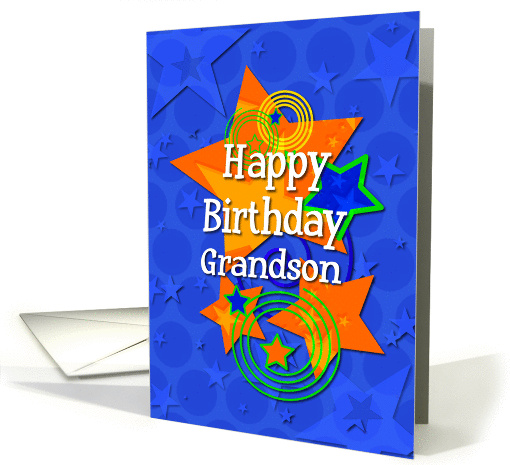 Happy Birthday Grandson Awesome Boy Stars card (1094376)