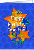 Happy Birthday Grandson Awesome Boy Stars card