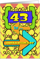 Happy 43rd Birthday Just a Number Funny Chevrons and Polka Dots card