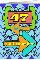 Happy 47th Birthday Just a Number Funny Chevrons and Polka Dots card