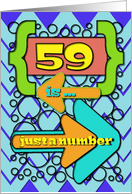 Happy 59th Birthday Just a Number Funny Chevrons and Polka Dots card