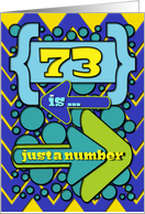 Happy 73rd Birthday Just a Number Funny Chevrons and Polka Dots card