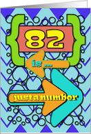 Happy 82nd Birthday Just a Number Funny Chevrons and Polka Dots card