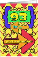 Happy 93rd Birthday Just a Number Funny Chevrons and Polka Dots card