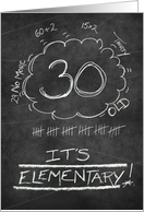 30th Birthday Chalkboard Look Funny card