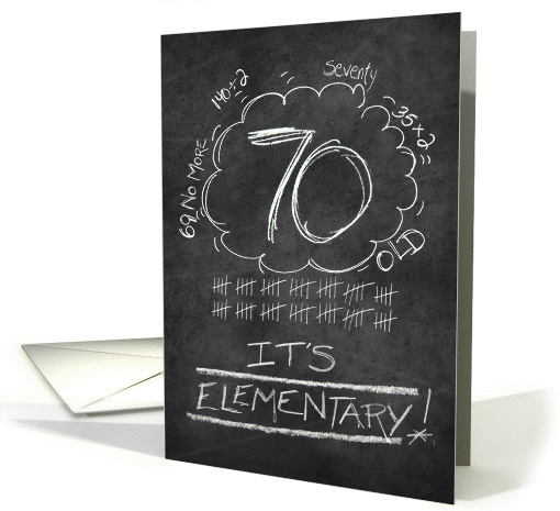 70th Birthday Chalkboard Look Funny card (1122890)