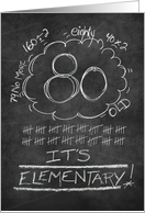 80th Birthday Chalkboard Look Funny card