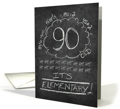 90th Birthday Chalkboard Look Funny card (1122894)