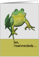 Happy Birthday Son Funny Toad Pun card