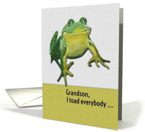 Happy Birthday Grandson Funny Toad Pun card (1135062)