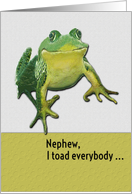 Happy Birthday Nephew Funny Toad Pun card