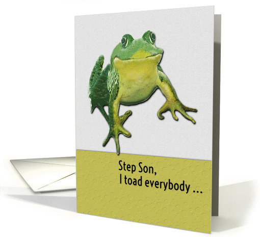 Happy Birthday Step Son Funny Toad Pun card (1135082)