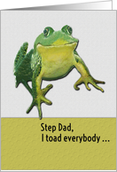 Happy Birthday Step Dad Funny Toad Pun card