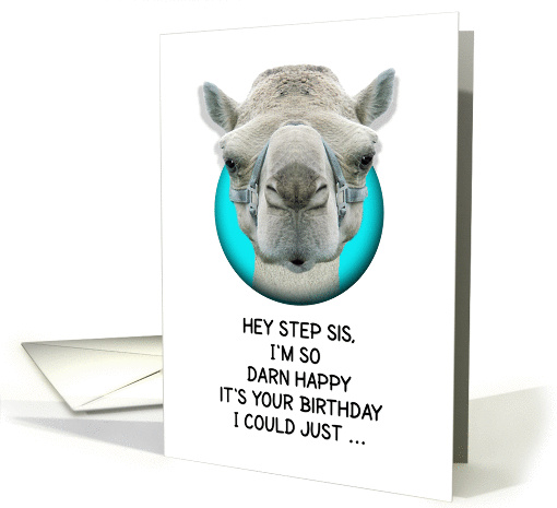 Happy Birthday Step Sis Funny Camel card (1135608)