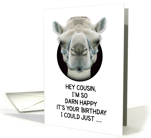 Happy Birthday Cousin Funny Camel card (1135622)