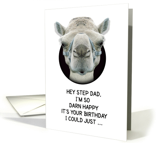 Happy Birthday Step Dad Funny Camel card (1135844)