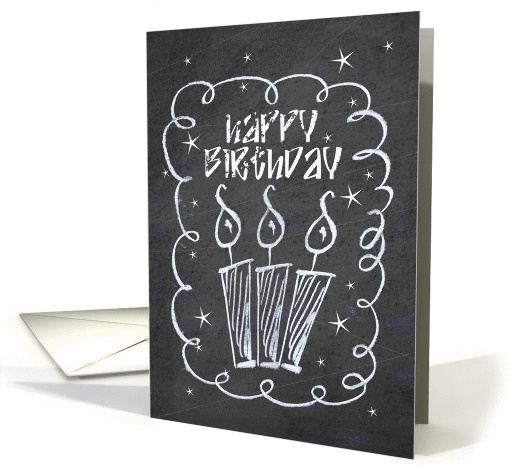 Happy Birthday Chalkboard Look Candles and Stars card (1136276)