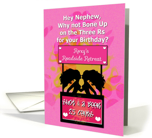 Birthday Wishes Adult Humor Nephew Sexy Mod Women card (1155694)