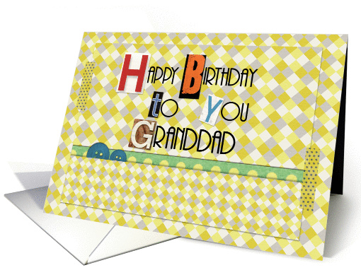 Happy Birthday Granddad Magazine Cutouts Scrapbook Style card