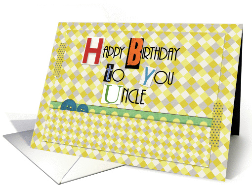 Happy Birthday Uncle Magazine Cutouts Scrapbook Style card (1210166)