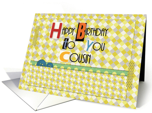 Happy Birthday Cousin Magazine Cutouts Scrapbook Style card (1210168)