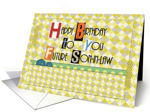 Happy Birthday Future Son-in-Law Magazine Cutouts Scrapbook Style card