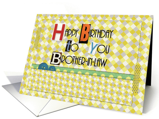 Happy Birthday Brother-in-Law Magazine Cutouts Scrapbook Style card