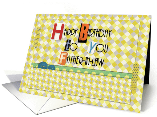 Happy Birthday Father-in-Law Magazine Cutouts Scrapbook Style card