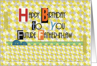 Happy Birthday Future Father-in-Law Magazine Cutouts Scrapbook Style card