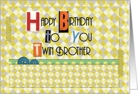 Happy Birthday Twin Brother Magazine Cutouts Scrapbook Style card