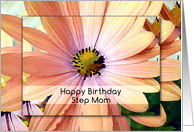 Happy Birthday Step Mom Pretty Gerber Daisy Painting card